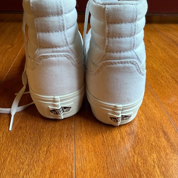 Vans SK8 High Top Skateboard Men 8.5 Women 10 White Canvas Sneakers Shoes 721356 - Picture 2 of 10